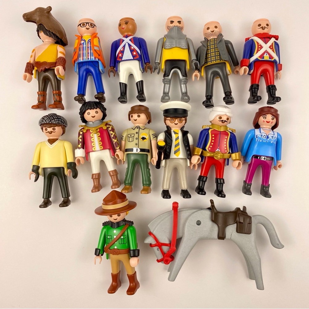 Playmobil Geobra Assorted Figures Lot of 14 Horse Ranger Incomplete Sets